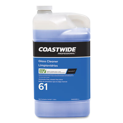 Glass Cleaner 61 Eco-ID Ammonia-Free Concentrate for ExpressMix Systems, Unscented, 110 oz Bottle, 2/Carton