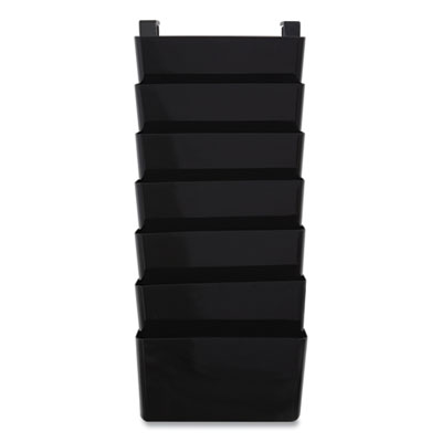 Unbreakable Plastic Wall File, 7 Sections, Letter Size, 13" x 3.81" x 30.78", Black