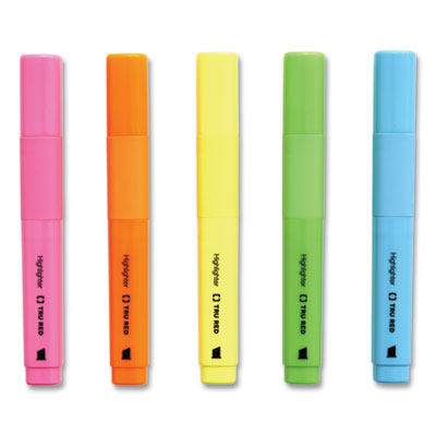 Pen Style Chisel Tip Highlighter, Assorted Ink Colors, Chisel Tip, Assorted Barrel Colors, 12/Pack