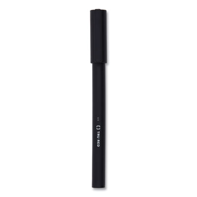 Quick Dry Gel Pen, Stick, Fine 0.5 mm, Black Ink, Black Barrel, Dozen