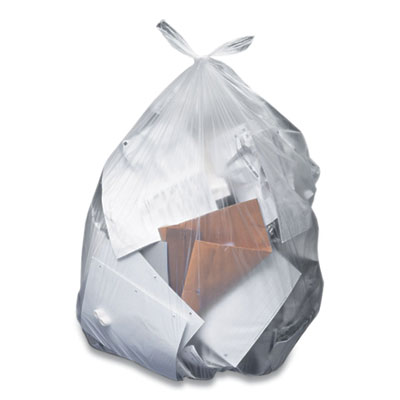 Linear Low-Density Can Liners, 45 gal, 1.5 mil, 40" x 46", Clear, 100/Carton