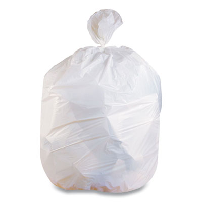 Linear Low-Density Can Liners, 60 gal, 0.74 mil, 38" x 58", White, 100/Carton