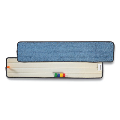 Microfiber Wet Mop Pad, 5 x 24, Blue