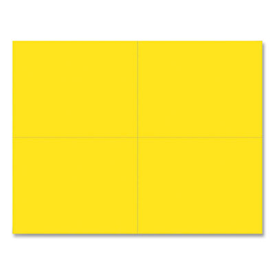 Printable Postcards, Inkjet, Laser, 110 lb, 5.5 x 4.25, Bright Yellow, 200 Cards, 4 Cards/Sheet, 50 Sheets/Pack