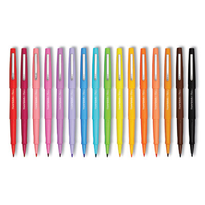 Flair Scented Felt Tip Porous Point Pen, Sunday Brunch Scents, Stick, Medium 0.7 mm, Assorted Ink and Barrel Colors, 16/Pack