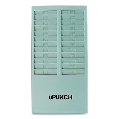 Time Card Rack, 24 Pockets, Gray