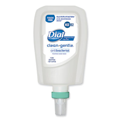 Clean+Gentle Antibacterial Foaming Hand Wash Refill for FIT Touch Free Dispenser, Fragrance Free, 1 L, 3/Carton
