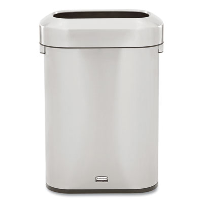 Refine Series Waste Receptacle, 15 gal, Plastic/Stainless Steel