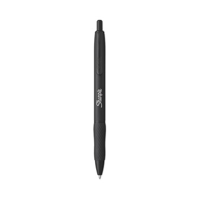 S-Gel Premium Metal Barrel Gel Pen, Retractable, Medium 0.7 mm, Black Ink, Black Barrel, 4/Pack