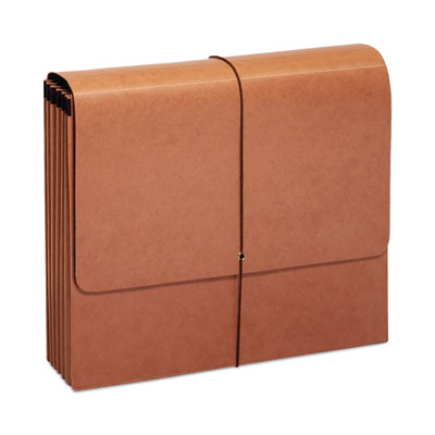 Earthwise by Pendaflex Reinforced Recycled Expanding Wallet, 5.25" Exp, 1 Section, Elastic Cord Closure, Letter Size, Redrope