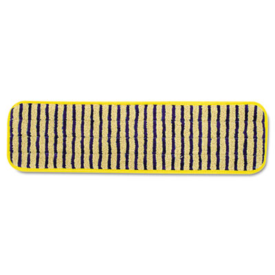 Microfiber Scrubber Pad, Vertical Polyprolene Stripes, 18", Yellow, 6/Carton