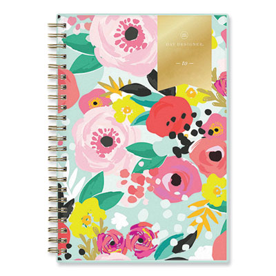 Day Designer ?Secret Garden Mint? Academic Weekly/Monthly Twin-Wire Notes Planner, 8 x 5, 12-Month (July to June): 2022-2023