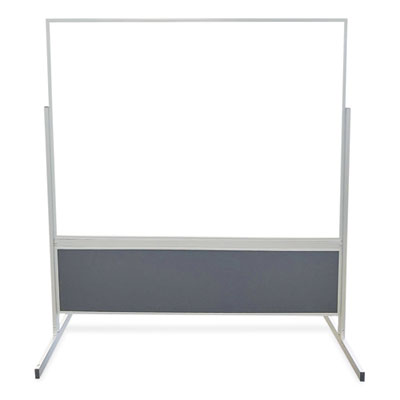 Double-Sided Magnetic Porcelain Whiteboard, Caramel Vinyl Tackboard w/Aluminum Frame, 50.5x72.88, Ships in 7-10 Business Days