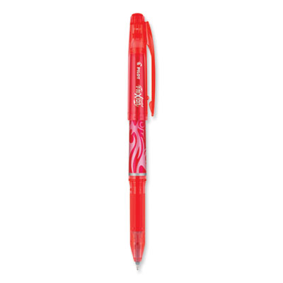 FriXion Point Erasable Gel Pen, Stick, Extra-Fine 0.5 mm, Red Ink, Red/Silver/Transparent Red Barrel