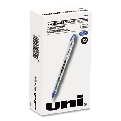 VISION ELITE Hybrid Gel Pen, Stick, Bold 0.8 mm, Blue Ink, White/Blue/Clear Barrel