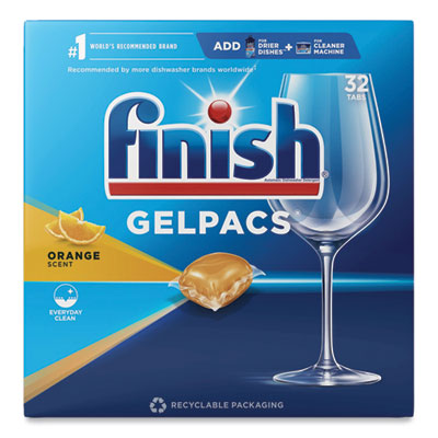 Dish Detergent Gelpacs, Orange Scent, 32/Box