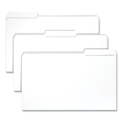 Reinforced Top Tab Colored File Folders, 1/3-Cut Tabs: Assorted, Legal Size, 0.75" Expansion, White, 100/Box