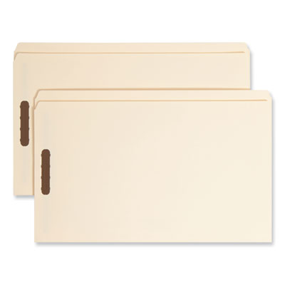Top Tab Fastener Folders, Straight Tabs, 0.75" Expansion, 2 Fasteners, Legal Size, Manila Exterior, 50/Box